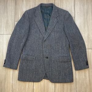 Harris Tweed Kuppenheimer Sport Coat 40R Gray 100% Wool USA Blazer Jacket